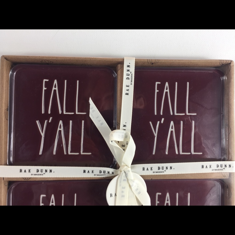 NIB Rae Dunn 4-Pack Coasters Fall Y’All Ceramic - Picture 2 of 3